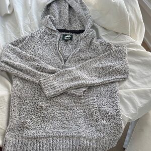 Roots Men's Gray Knit Pullover Hoodie
